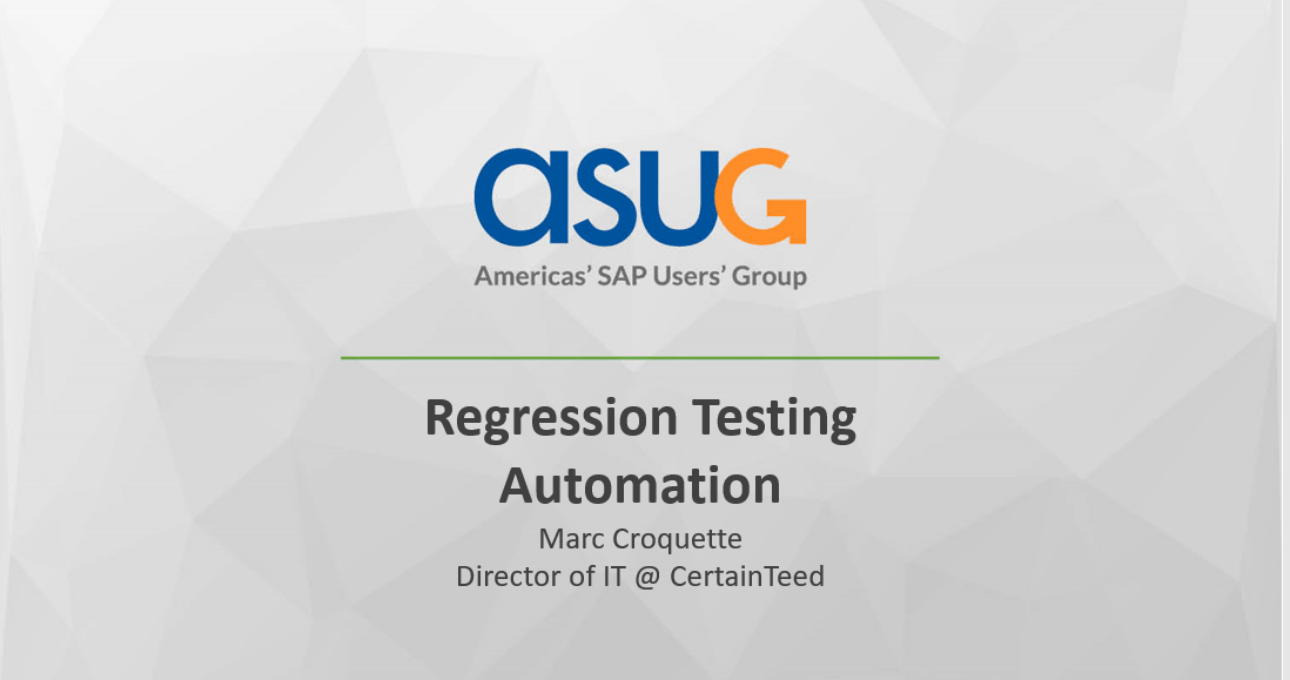 Regression Testing Automation Presentation